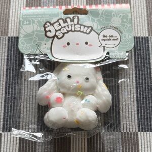 Craft Jelli Squishi White Plush Squishy with Colorful Confetti Shapes